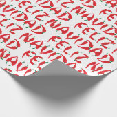 Feliz Navidad Red Chili Pepper Cadeaupapier (Hoek)