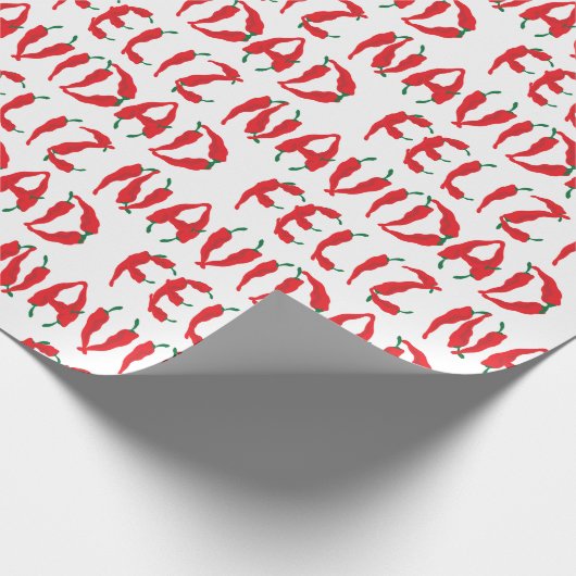 Feliz Navidad Red Chili Pepper Cadeaupapier (Hoek)