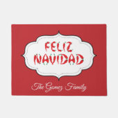Feliz Navidad Red Chili Pepper Deurmat (Voorkant)