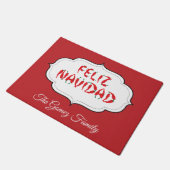 Feliz Navidad Red Chili Pepper Deurmat (Schuin)