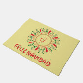 Feliz Navidad Red Chili Pepper Deurmat (Schuin)