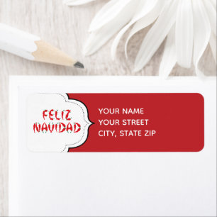 Feliz Navidad Red Chili Pepper Etiket