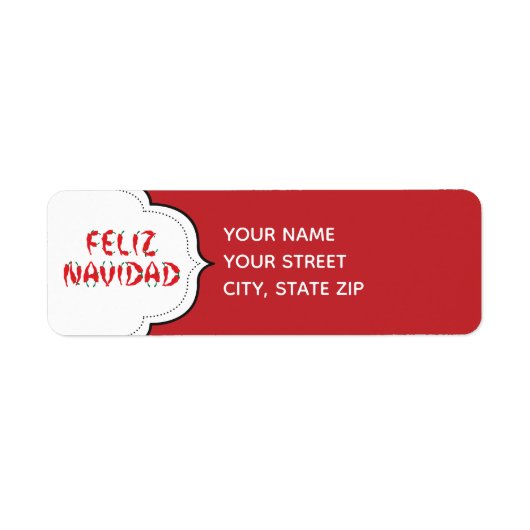 Feliz Navidad Red Chili Pepper Etiket (Voorkant)