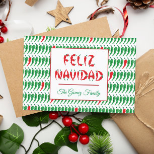 Feliz Navidad Red Chili Pepper Feestdagenkaart