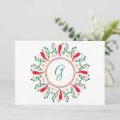 Feliz Navidad Red Chili Pepper Holiday Kaart (Staand voorkant)