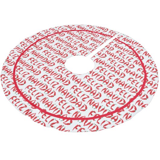 Feliz Navidad Red Chili Pepper Kerstboom Rok (Gekanteld)