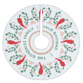 Feliz Navidad Red Chili Pepper Kerstboom Rok (Voorkant)