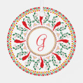 Feliz Navidad Red Chili Pepper Metalen Ornament (Achterkant)