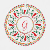 Feliz Navidad Red Chili Pepper Metalen Ornament (Voorkant)