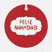 Feliz Navidad Red Chili Pepper Metalen Ornament (Achterkant)