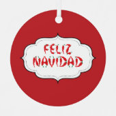 Feliz Navidad Red Chili Pepper Metalen Ornament (Voorkant)