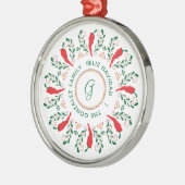 Feliz Navidad Red Chili Pepper Metalen Ornament (Links)