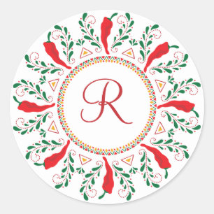 Feliz Navidad Red Chili Pepper Ronde Sticker
