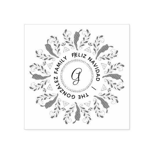 Feliz Navidad Red Chili Pepper Rubberstempel (Afrduk)