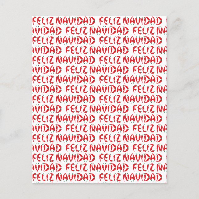 Feliz Navidad Red Chili Pepper Scrapbook Paper (Voorkant)