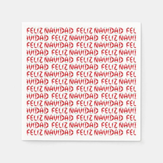Feliz Navidad Red Chili Pepper Servet (Voorkant)