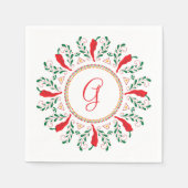 Feliz Navidad Red Chili Pepper Wreath Servet (Voorkant)