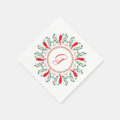 Feliz Navidad Red Chili Pepper Wreath Servet (Hoek)