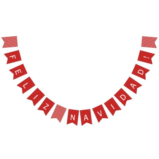 Feliz Navidad Red en White Bunting Flags Vlaggetjes (Alle)