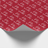 Feliz Navidad Red en witte kerst Cadeaupapier (Hoek)