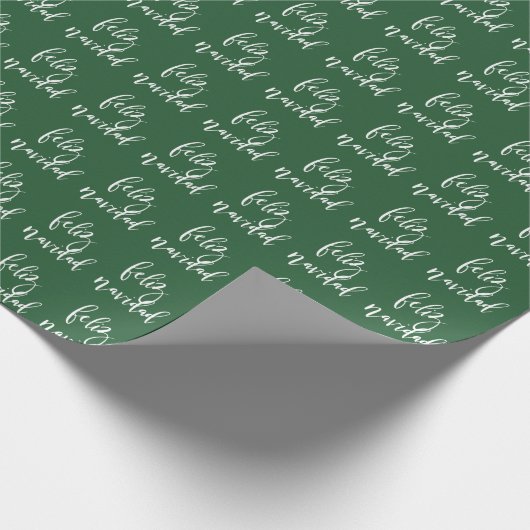 Feliz Navidad Red en witte kerst Cadeaupapier (Hoek)