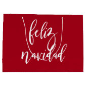 Feliz Navidad Red en witte kerst Groot Cadeauzakje (Achterkant)