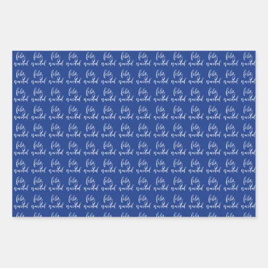 Feliz Navidad Red en witte kerst Inpakpapier Vel (Voorkant 3)