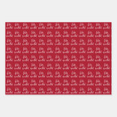 Feliz Navidad Red en witte kerst Inpakpapier Vel (Voorkant)