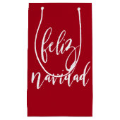 Feliz Navidad Red en witte kerst Klein Cadeauzakje (Voorkant)