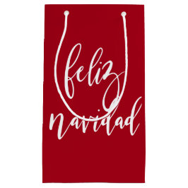 Feliz Navidad Red en witte kerst Klein Cadeauzakje