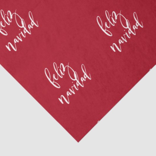 Feliz Navidad Red en witte kerst Tissuepapier (Detail)