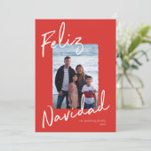 Feliz Navidad Red Green White Holiday Kaart (Staand voorkant)