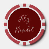 Feliz Navidad Red Merry-kerstscript Poker Chips (Voorkant)