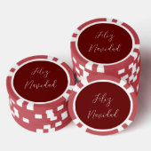 Feliz Navidad Red Merry-kerstscript Poker Chips (Opstapeling)