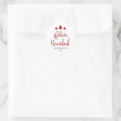 Feliz Navidad Red Script Elegant Ronde Sticker (Tas)