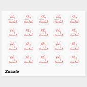 Feliz Navidad Red White Holiday Ronde Sticker (Vel)