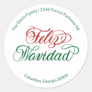 Feliz Navidad Retouradres Sticker