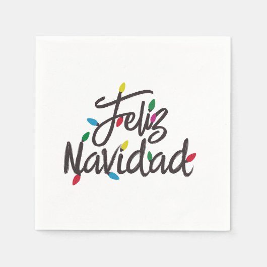 Feliz Navidad Retro Kerstlamesholiday Servet (Voorkant)