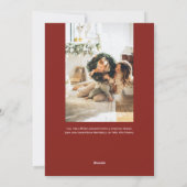 Feliz Navidad Retro Script Foto Rode Vakantie Kaar Feestdagenkaart (Achterkant)