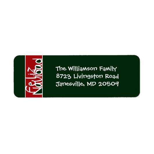 Feliz Navidad Return Address Labels (Voorkant)