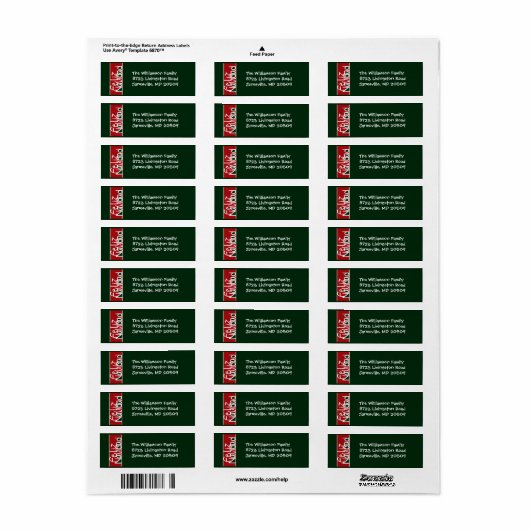 Feliz Navidad Return Address Labels (Full Sheet)