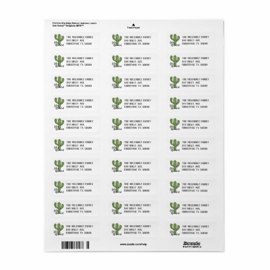 Feliz Navidad Return Address Labels (Full Sheet)