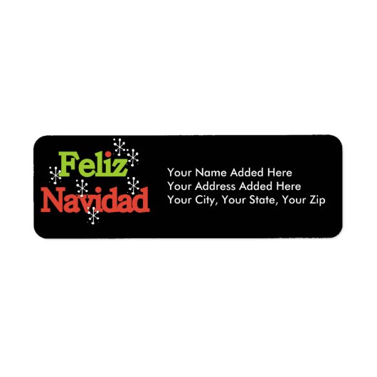Feliz Navidad Return Address Labels (Voorkant)