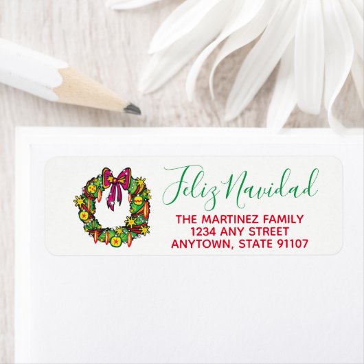 Feliz Navidad Return Address Labels (Insitu)