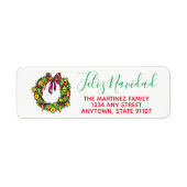 Feliz Navidad Return Address Labels (Voorkant)