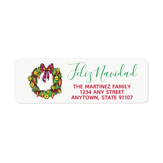 Feliz Navidad Return Address Labels (Voorkant)
