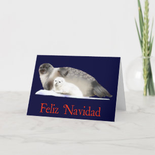 Feliz Navidad - Ringed zegel Feestdagen Kaart