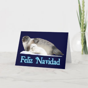 Feliz Navidad - Ringed zegel Feestdagen Kaart