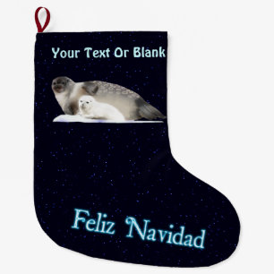 Feliz Navidad - Ringed zegel Grote Kerstsok
