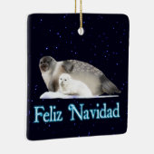 Feliz Navidad - Ringed zegel Keramisch Ornament (Rechts)